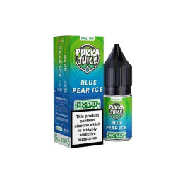 10MG Pukka Juice 10ML Flavoured Nic Salt (50VG/50PG) - Flavour: Blue Pear Ice