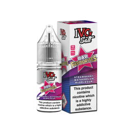 10mg I VG Bar Favourites 10ml Nic Salts (50VG/50PG) - Flavour: Strawberry Watermelon Bubblegum