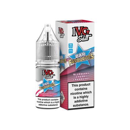 10mg I VG Bar Favourites 10ml Nic Salts (50VG/50PG) - Flavour: Blueberry Cherry Cranberry