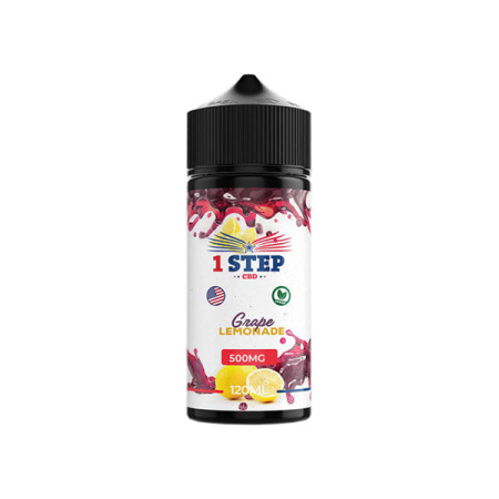 1 Step CBD 500mg CBD E-liquid 120ml (BUY 1 GET 1 FREE) - Flavour: Grape Lemonade