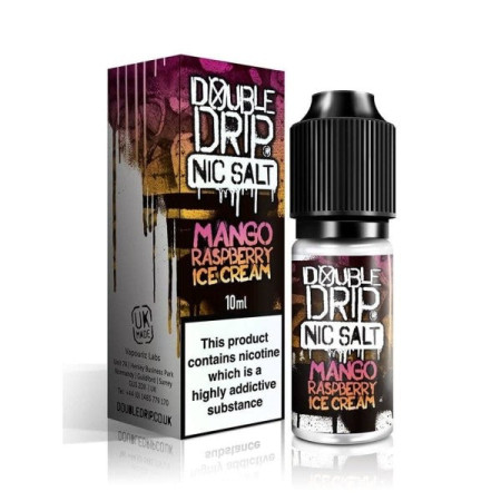 20MG Double Drip 10ML Flavoured Nic Salts E Liquid - Flavour: Mango Raspberry Ice Cream