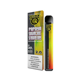 20mg Billiards Q Tricks Shot Disposable Vape Device 600 Puffs - Flavour: Papaya Sugarcane Strawberry