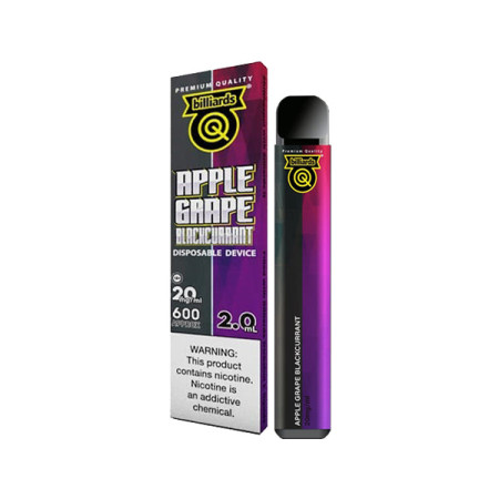 20mg Billiards Q Tricks Shot Disposable Vape Device 600 Puffs - Flavour: Apple Grape Blackcurrant