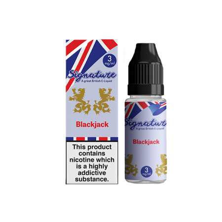 6mg Signature Flavours TPD 10ml E-Liquid (80VG/20PG) - Flavour: Blackjack