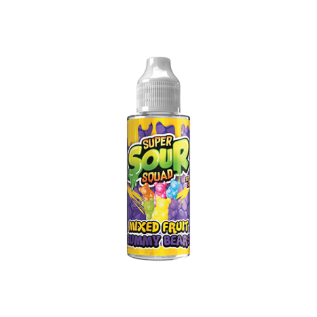 Super Sour Squad 100ml E-liquid 0mg (50VG/50PG) - Flavour: Gummy Bears