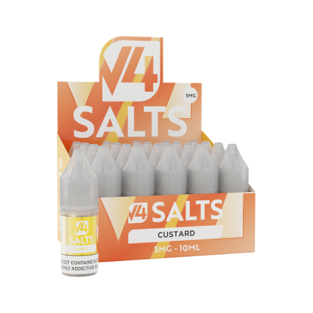 5mg V4 Salts 10ml Nic Salts (50VG/50PG) - Pack of 20 - Flavour: Custard