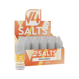 5mg V4 Salts 10ml Nic Salts (50VG/50PG) - Pack of 20 - Flavour: Iron Brew