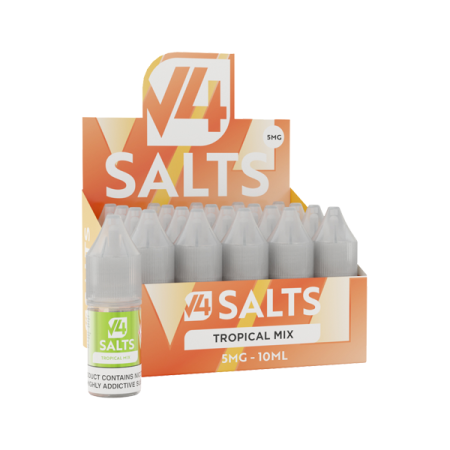 5mg V4 Salts 10ml Nic Salts (50VG/50PG) - Pack of 20 - Flavour: Tropical Mix