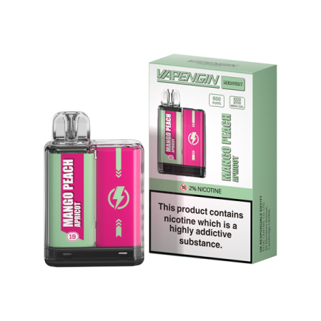 20mg Vapengin Mercury Disposable Vape Device 600 Puffs - Flavour: Mango Peach Apricot