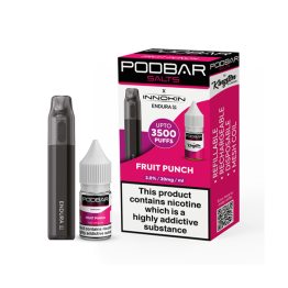 20mg Podbar Salts x Innokin Endura S1 Disposable Vape Kit 3500 Puffs - Flavour: Fruit Punch