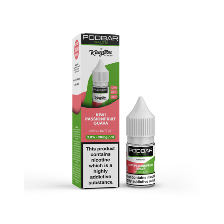 20mg Podbar Salts 10ml Refill Nic Salts (60VG/40PG) - Flavour: Kiwi Passionfruit Guava