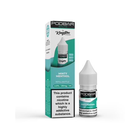 20mg Podbar Salts 10ml Refill Nic Salts (60VG/40PG) - Flavour: Minty Menthol