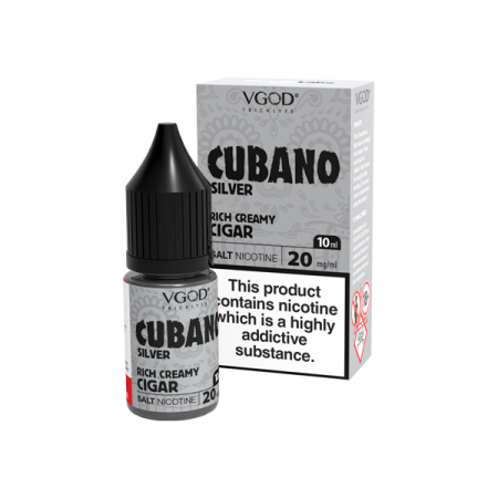 20mg VGOD Saltnic 10ml Nic Salt (50VG/50PG) - Flavour: Cubano Silver