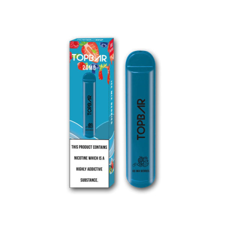 20mg Top Bar Disposable Vape Pod 600 Puffs - Flavour: Ice Mixed Berries