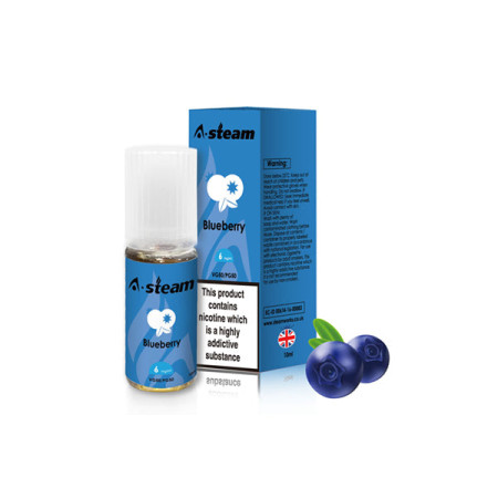 A-Steam Fruit Flavours 6MG 10ML (50VG/50PG) - Flavour: Blueberry