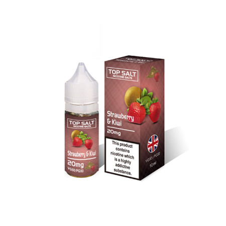 20mg Top Salt Fruit Flavour Nic Salts by A-Steam 10ml (50VG/50PG) - Flavour: Strawberry & Kiwi