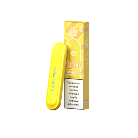 20mg LAMI Vape SKIS Disposable 600 Puffs - Flavour: Banana Milk