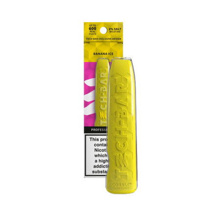 20mg Tech Bar Disposable Vape Device 600 Puffs - Flavour: Banana Ice