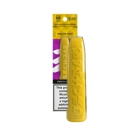 20mg Tech Bar Disposable Vape Device 600 Puffs - Flavour: Passion Fruit