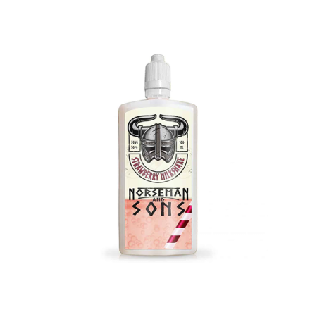 Norsemen 100ml Short-fill Flask Milkshakes 0mg (70VG/30PG) - Flavour: Strawberry Milkshake