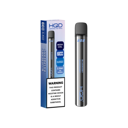 20mg HQD 600 Disposable Vape Device 600 Puffs - Flavour: Blueberry Raspberry