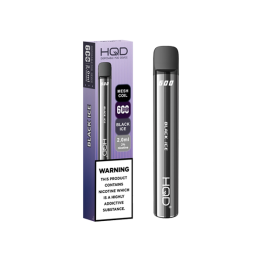 20mg HQD 600 Disposable Vape Device 600 Puffs - Flavour: Black&#xA0;Ice