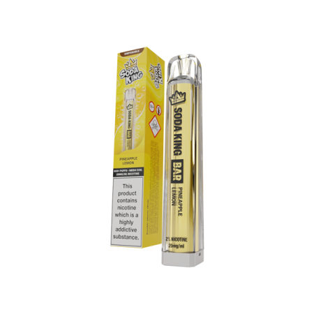 20mg Soda King Bar Disposable Vape Device 600 Puffs - Flavour: Pineapple Lemon