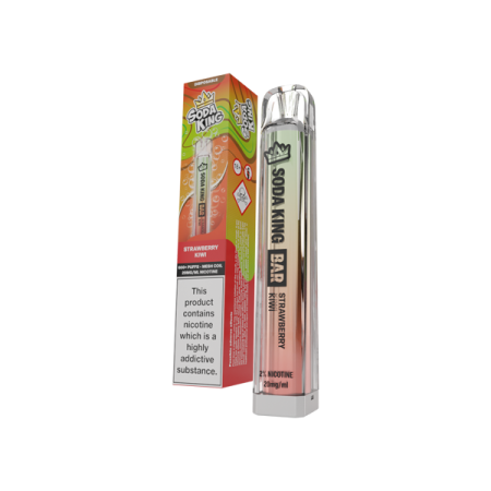 20mg Soda King Bar Disposable Vape Device 600 Puffs - Flavour: Strawberry Kiwi