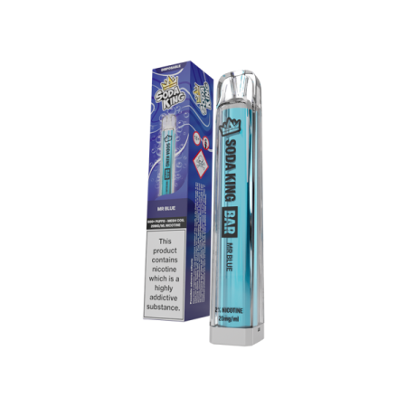 20mg Soda King Bar Disposable Vape Device 600 Puffs - Flavour: Mr Blue