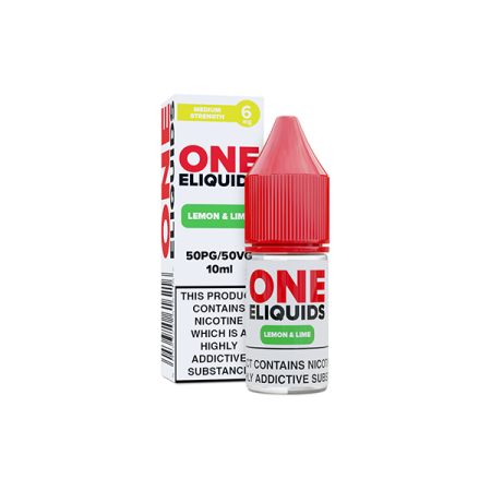 6mg One E-Liquids Flavoured Nic Shot 10ml (50VG/50PG) - Flavour: Lemon Lime