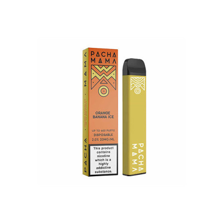 20mg Pacha Mama Disposable Vaping Device 600 Puffs - Flavour: Orange Banana Ice