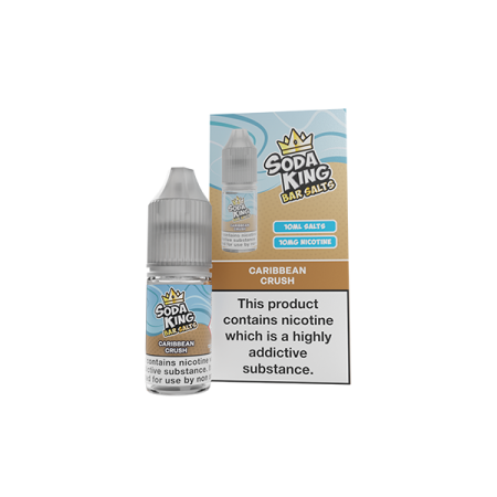 Soda King Bar SALTS 10mg Nic Salts 10ml - (50VG/50PG) - Flavour: Caribean Crush