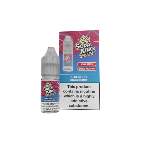 Soda King Bar SALTS 20mg Nic Salts 10ml - (50VG/50PG) - Flavour: Blueberry Pomegranate