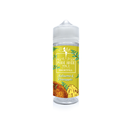 0mg Pixie Juice Volume 2 100ml Shortfill (70VG/30PG) - Flavour: Satsuma & Pineapple