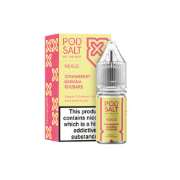 20mg Pod Salt Nexus 10ml Nic Salt (50VG/50PG) - Flavour: Strawberry Banana Rhubarb