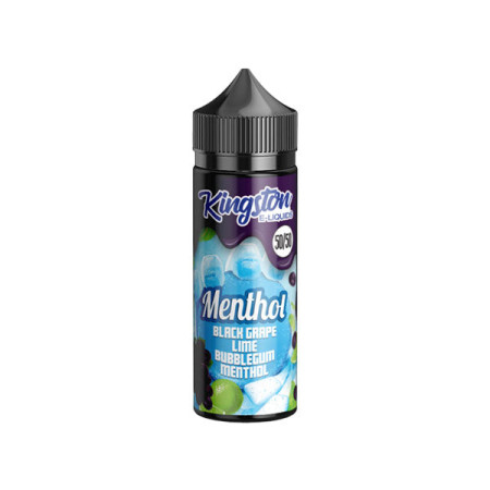 Kingston Menthol 120ml Shortfill 0mg (50VG/50PG) - Flavour: Black Grape Lime Bubblegum Menthol