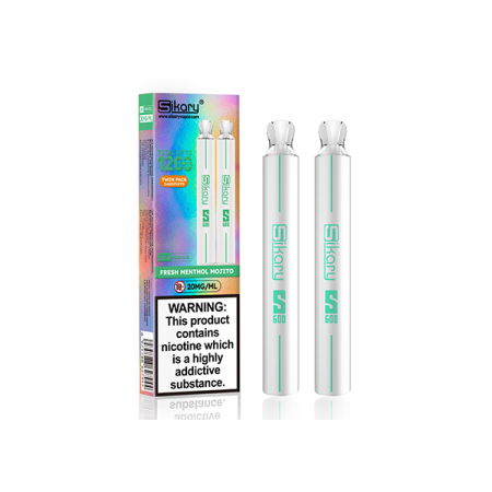 20mg Sikary S600 Twin Pack Disposable Vapes 1200 Puffs - Flavour: Fresh Menthol Mojito