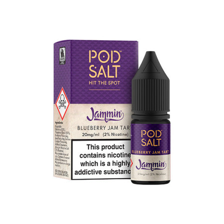 20mg Pod Salt Fusions 10ml Nic Salt (50VG/50PG) - Flavour: Blueberry Jam Tart