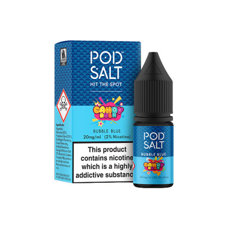 11mg Pod Salt Fusions 10ml Nic Salt (50VG/50PG) - Flavour: Bubble Blue