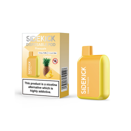 0mg SideKick Energy Caffeine Disposable Vape 600 Puff - Flavour: Pineapple