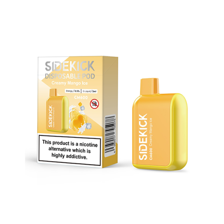 0mg SideKick Energy Caffeine Disposable Vape 600 Puff - Flavour: Creamy Mango Ice