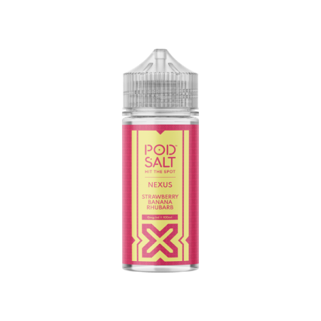 Pod Salt Nexus 100ml Shortfill 0mg (70VG/30PG) - Flavour: Strawberry Banana Rhubarb