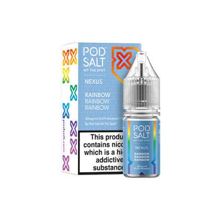 20mg Pod Salt Nexus 10ml Nic Salt (50VG/50PG) - Flavour: Rainbow