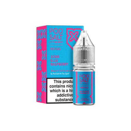 20mg Pod Salt Nexus 10ml Nic Salt (50VG/50PG) - Flavour: Sour Blue Raspberry