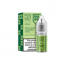 20mg Pod Salt Nexus 10ml Nic Salt (50VG/50PG) - Flavour: White Grape Cucumber Apple