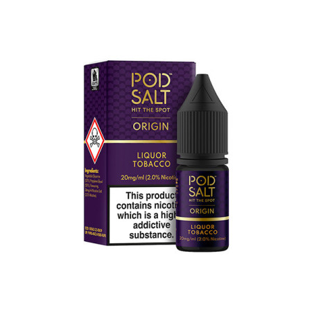 20mg Pod Salt Origins 10ml Nic Salt (50VG/50PG) - Flavour: Liquor Tobacco