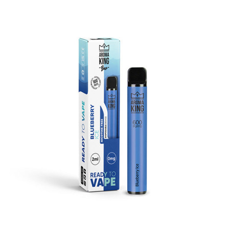 0mg Aroma King Bar 600 Disposable Vape Device 600 Puffs - Flavour: Blueberry Ice