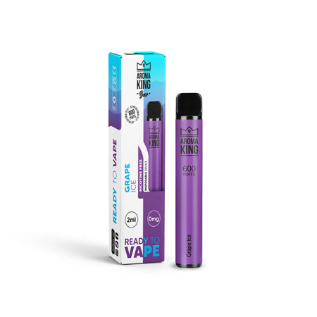 0mg Aroma King Bar 600 Disposable Vape Device 600 Puffs - Flavour: Grape Ice