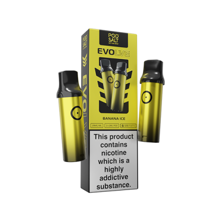 20mg Pod Salt Evolve Pods 2ml - 600 Puffs - Flavour: Banana Ice