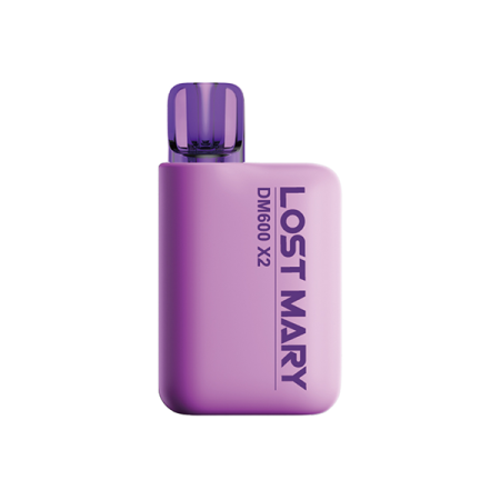 20mg Lost Mary DM600 X2 Disposable Pod Kit 1200 Puffs - Twin Pack - Flavour: Grape